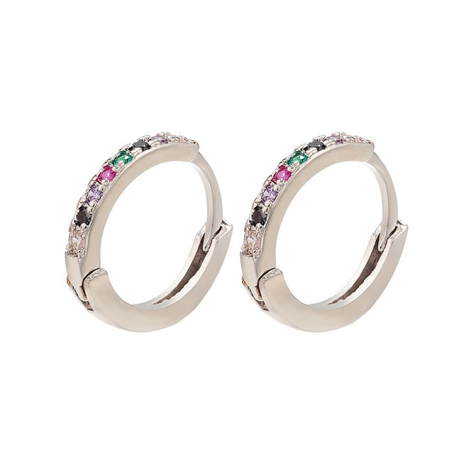 ZHUKOU 13x14mm one pair crystal hoop earrings for women jewelry DIY small earrings hooks jewelry accessories making model:VE82