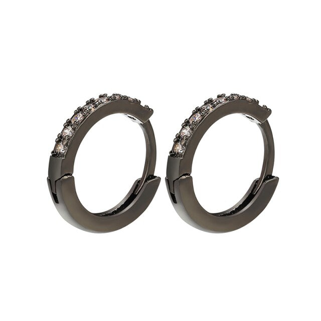 ZHUKOU 13x14mm one pair crystal hoop earrings for women jewelry DIY small earrings hooks jewelry accessories making model:VE82