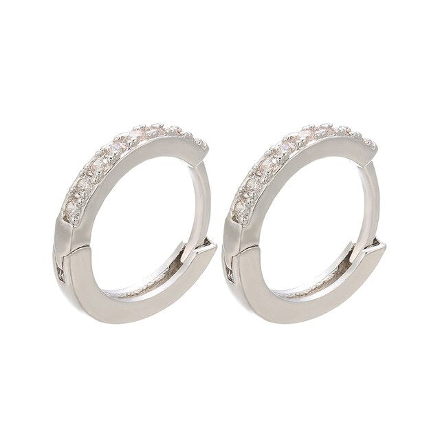 ZHUKOU 13x14mm one pair crystal hoop earrings for women jewelry DIY small earrings hooks jewelry accessories making model:VE82