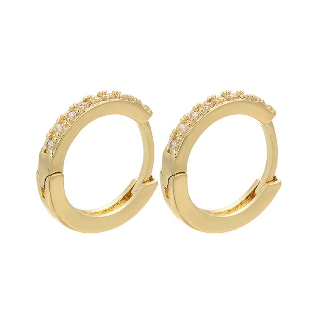 ZHUKOU 13x14mm one pair crystal hoop earrings for women jewelry DIY small earrings hooks jewelry accessories making model:VE82