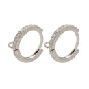 ZHUKOU 13x14mm one pair crystal hoop earrings for women jewelry DIY small earrings hooks jewelry accessories making model:VE82