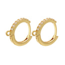ZHUKOU 13x14mm one pair crystal hoop earrings for women jewelry DIY small earrings hooks jewelry accessories making model:VE82