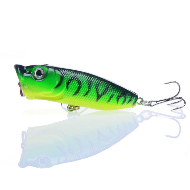 Hot 1pcs Fishing Lures 6.5cm/12g Topwater Popper Bait 5 Color Hard Bait Artificial Wobblers Plastic Fishing Tackle With 6