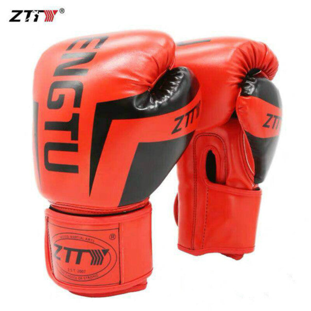 ZTTY Kick Boxing Gloves for Men Women PU Karate Muay Thai Guantes De Boxeo Free Fight MMA Sanda Training Adults Kids Equipment