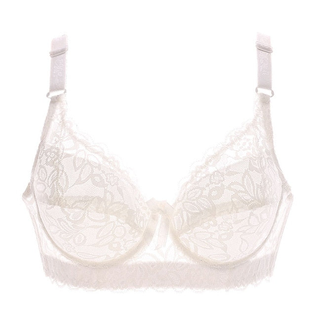 Hot Full cup thin underwear small bra plus size wireless adjustable lace Women's bra breast cover B C D cup Large size Lace Bras