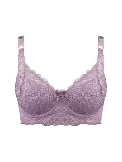 Hot Full cup thin underwear small bra plus size wireless adjustable lace Women's bra breast cover B C D cup Large size Lace Bras