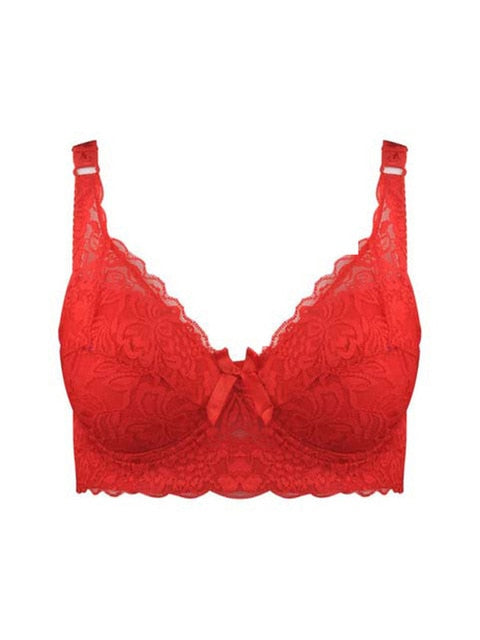 Hot Full cup thin underwear small bra plus size wireless adjustable lace Women's bra breast cover B C D cup Large size Lace Bras