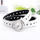 PKWYKLRE New sweetheart buckle with adjustable ladies luxury brand cute Heart-shaped thin belt high quality punk fashion belts