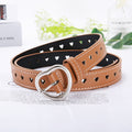 PKWYKLRE New sweetheart buckle with adjustable ladies luxury brand cute Heart-shaped thin belt high quality punk fashion belts