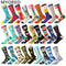 MYORED 2019 date men dress color comfortable pair roller skateboard for causal reason funny wedding socks socks shark geometry