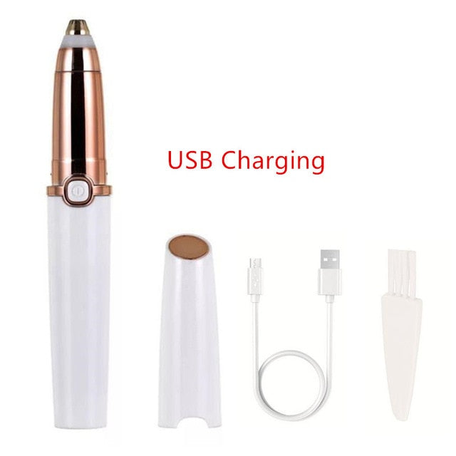 Protable Mini Electric Eyebrow Trimmer Lip Face Hair Razor Epilator Pen Hair Remover Eyebrow Shaver USB Rechargable 40