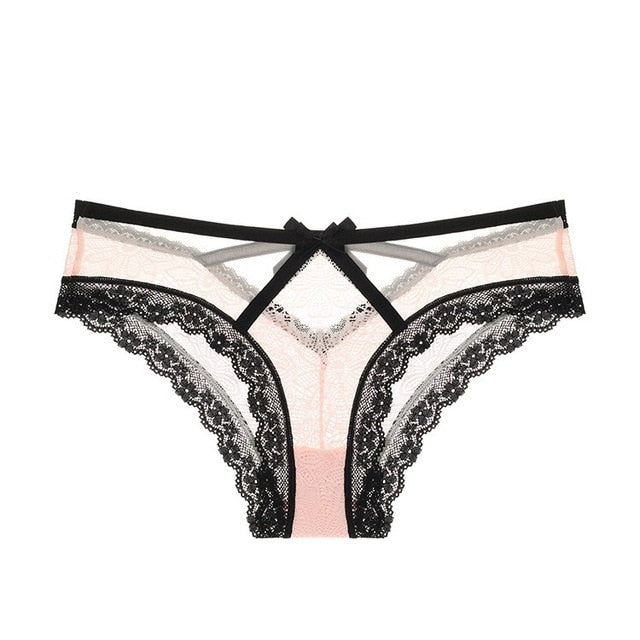 CINOON Sexy Transparent Panties Women Lace Low-waist Briefs Hollow Out Underwear Ladies Underpants Intimates G String Lingerie