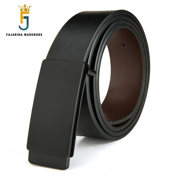 FAJARINA Brand Men's Quality Design PU 2nd Layer Genuine Leather Black Fashion Belts Male Jeans Belt Apparel Accessories for Men