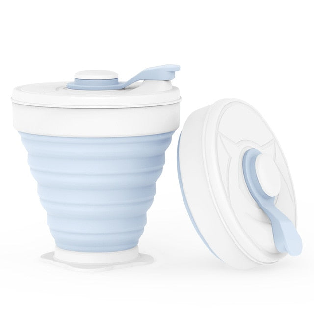 350ML Silicone Folding Coffee Cups Portable Outdoors Travel Drinking Mug Collapsible Water Tea Cup