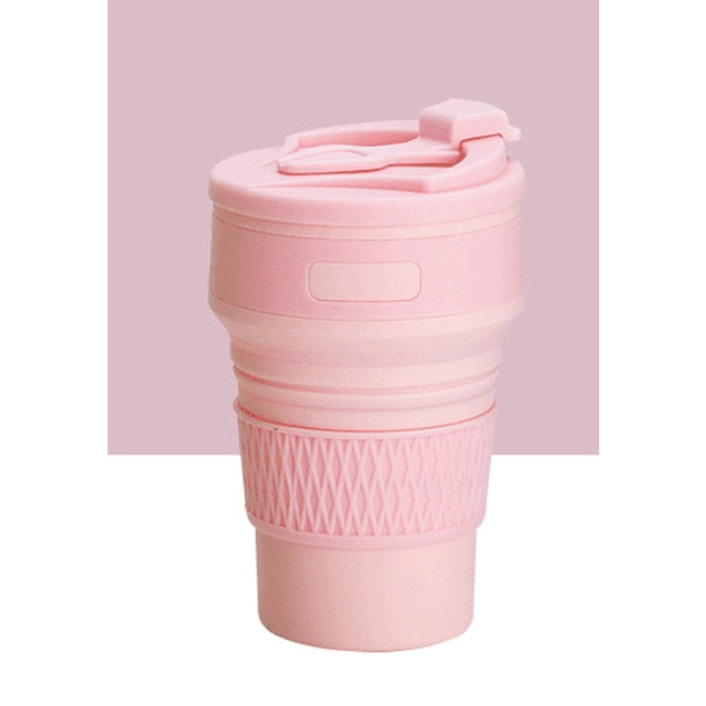 350ML Silicone Folding Coffee Cups Portable Outdoors Travel Drinking Mug Collapsible Water Tea Cup