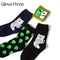 1 Pair Autumn Winter Women Cotton Socks Art Funny Alien Planet Creative Funny Cartoon Cat Breathable Socks Couple socks