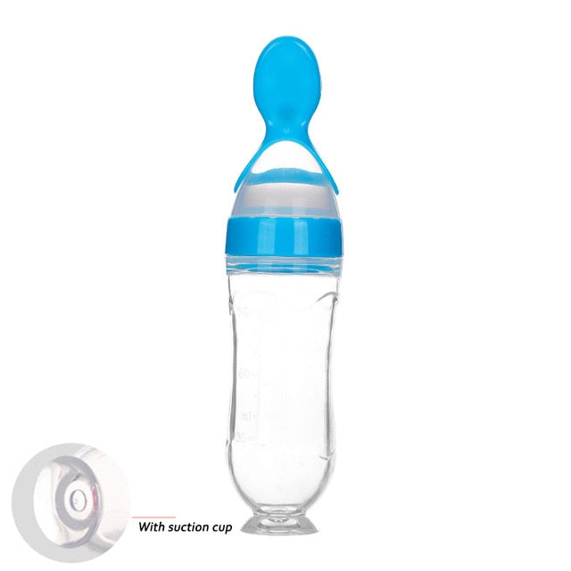 90ML Safe Newborn Baby Feeding Bottle Toddler Silicone Squeeze Feeding Spoon Milk Bottle Baby Training Feeder Food Supplement