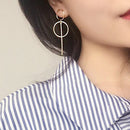 2020 NEW Gold Metal Long Circle Pendant Earings Tassel Earrings for Women  Fashion Jewelry Statement Geometric Voor Vrouwen