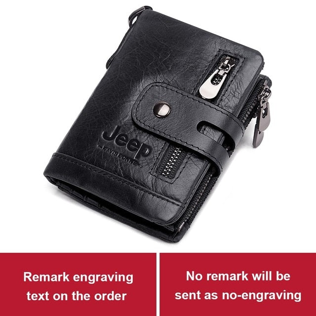 Free Engraving 100% Genuine Leather Men Wallet Coin Purse Small Mini Card Holder Chain PORTFOLIO Portomonee Male Walet Pocket