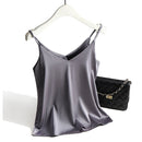 Spaghetti Strap Top Women Halter V Neck Basic White Cami Sleeveless Satin Silk Tank Tops Women'S Summer 2021 Camisole Plus Size