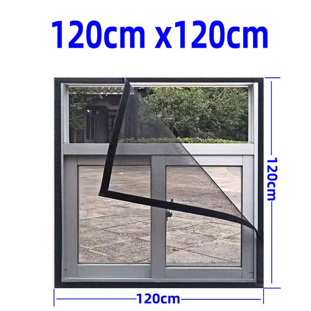 Inset Window Screen Mesh, Air Tulle Adjustable Summer Invisible Anti-Mosquito net Fiberglass Removable Washable Customize Screen