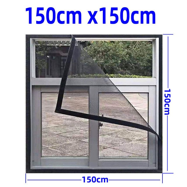 Inset Window Screen Mesh, Air Tulle Adjustable Summer Invisible Anti-Mosquito net Fiberglass Removable Washable Customize Screen