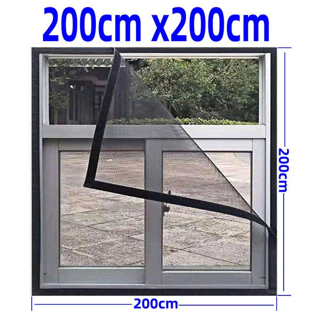 Inset Window Screen Mesh, Air Tulle Adjustable Summer Invisible Anti-Mosquito net Fiberglass Removable Washable Customize Screen