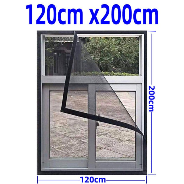 Inset Window Screen Mesh, Air Tulle Adjustable Summer Invisible Anti-Mosquito net Fiberglass Removable Washable Customize Screen