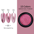 Nail Art Mirror Pigment Powder  Nail Glitters Metallic Color for Nail Art UV Gel Polishing Rose Gold Silver Colors