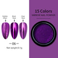 Nail Art Mirror Pigment Powder  Nail Glitters Metallic Color for Nail Art UV Gel Polishing Rose Gold Silver Colors