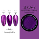 Nail Art Mirror Pigment Powder  Nail Glitters Metallic Color for Nail Art UV Gel Polishing Rose Gold Silver Colors