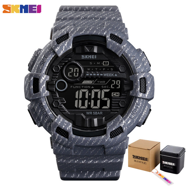 SKMEI Fashion Sport Watch Men Alarm Clock Cowboy Waterproof Week Display Men Watches Denim Digital Watch relogio masculino 1472