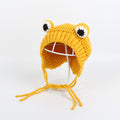 Solid color Cartoon frog knitted hat winter warm hat Skullies cap beanie hat for kid boy and girl 75