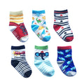 6 Pairs/lot 0 to 6 Yrs Cotton Children's Anti-slip Boat Socks For Boys Girl Low Cut Floor Kid Sock With Rubber Grips Four Season