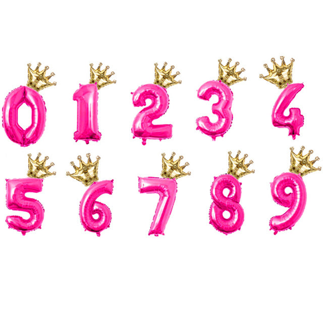 2pcs 32inch Rainbow number Foil Balloons air Balloon birthday party decorations kids Rose gold pink silver blue 0-9 Digit ball