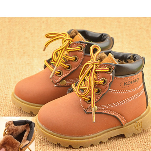 Autumn Winter Baby Boots Toddler Martin Boots Kids Shoes Boys Girls Snow Boots Girls Boys Plush Fashion Boots Shoes Size 21-30