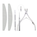 Nail Art Exfoliating Tools Set Nail File Cuticle Nipper Tool Spoon Pusher Remover Cutter Clipper Trimmer Scissors Manicure Tool