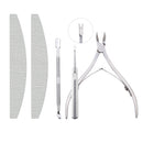 Nail Art Exfoliating Tools Set Nail File Cuticle Nipper Tool Spoon Pusher Remover Cutter Clipper Trimmer Scissors Manicure Tool