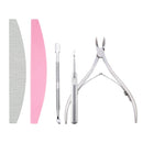 Nail Art Exfoliating Tools Set Nail File Cuticle Nipper Tool Spoon Pusher Remover Cutter Clipper Trimmer Scissors Manicure Tool
