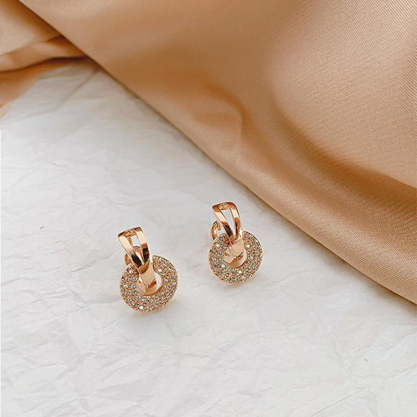 New earrings 2020 tide simple female senior sense niche small French net red earrings small earrings Elegant Prevent Allergy