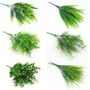 7 Fork Artificial Plants Eucalyptus Grass Plastic Ferns Green Leaves Fake Flower Plant Wedding Home Decoration Table Decors