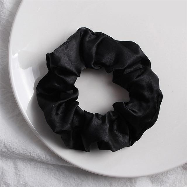 1PC Satin Silk Solid Color Scrunchies Elastic Hair Bands 2019 New Women Girls Hair Accessories Ponytail Holder Hair Ties Rope