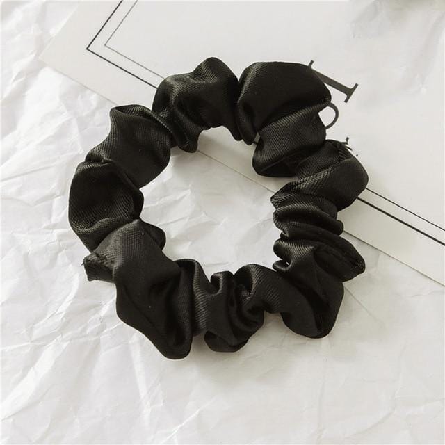 1PC Satin Silk Solid Color Scrunchies Elastic Hair Bands 2019 New Women Girls Hair Accessories Ponytail Holder Hair Ties Rope