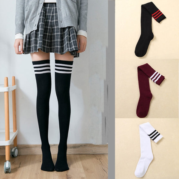 Sexy Socks Striped Long Socks Women Long Stockings Warm Thigh High Socks For Ladies Girls New Fashion Striped Knee Socks Women