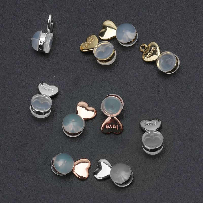 10Pcs Heart Love Magic Earring Lifters Earring Lifts Backs Adjustable Hypoallergenic Earring Nuts Ear Lobe Support