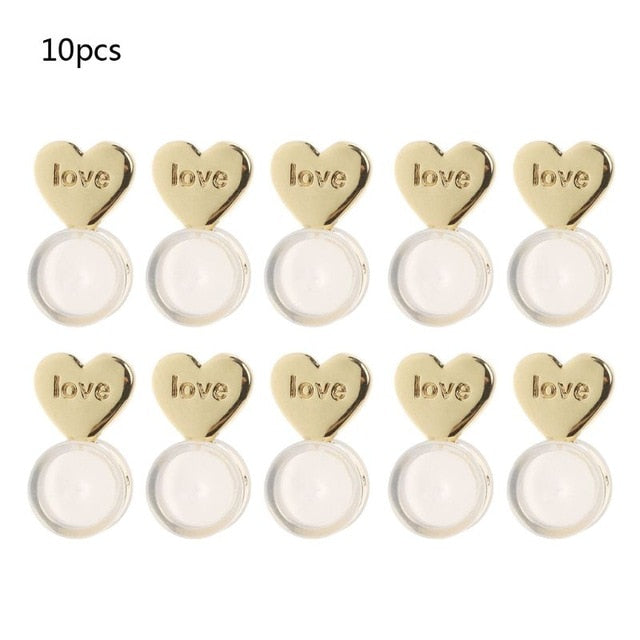 10Pcs Heart Love Magic Earring Lifters Earring Lifts Backs Adjustable Hypoallergenic Earring Nuts Ear Lobe Support