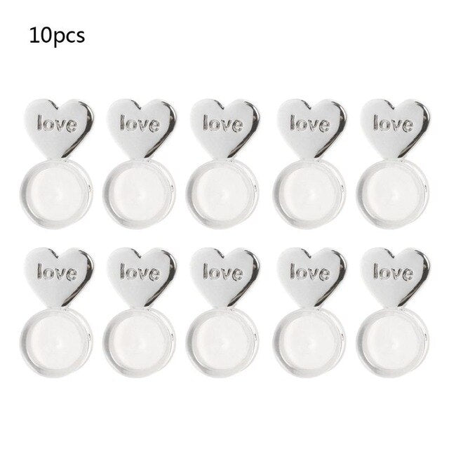 10Pcs Heart Love Magic Earring Lifters Earring Lifts Backs Adjustable Hypoallergenic Earring Nuts Ear Lobe Support