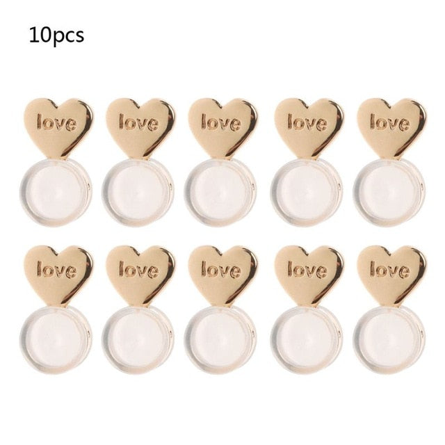 10Pcs Heart Love Magic Earring Lifters Earring Lifts Backs Adjustable Hypoallergenic Earring Nuts Ear Lobe Support