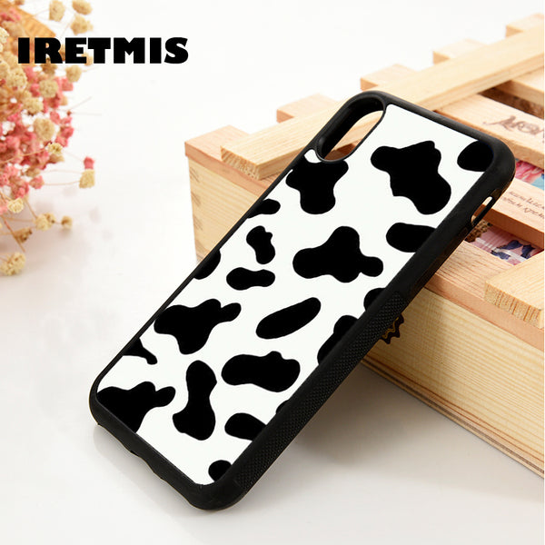 Cow Hide Silicone Rubber phone case cover for iPhone 5 5S SE 6 6S 7 8 plus X Xs 11 Pro Max XR