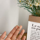 AOMU 2020 Fashion Crystal Beaded Rings Cute Minimalist Coloful Beads Geometric Stacked Fine Rings for Women Party Gift Jewelry